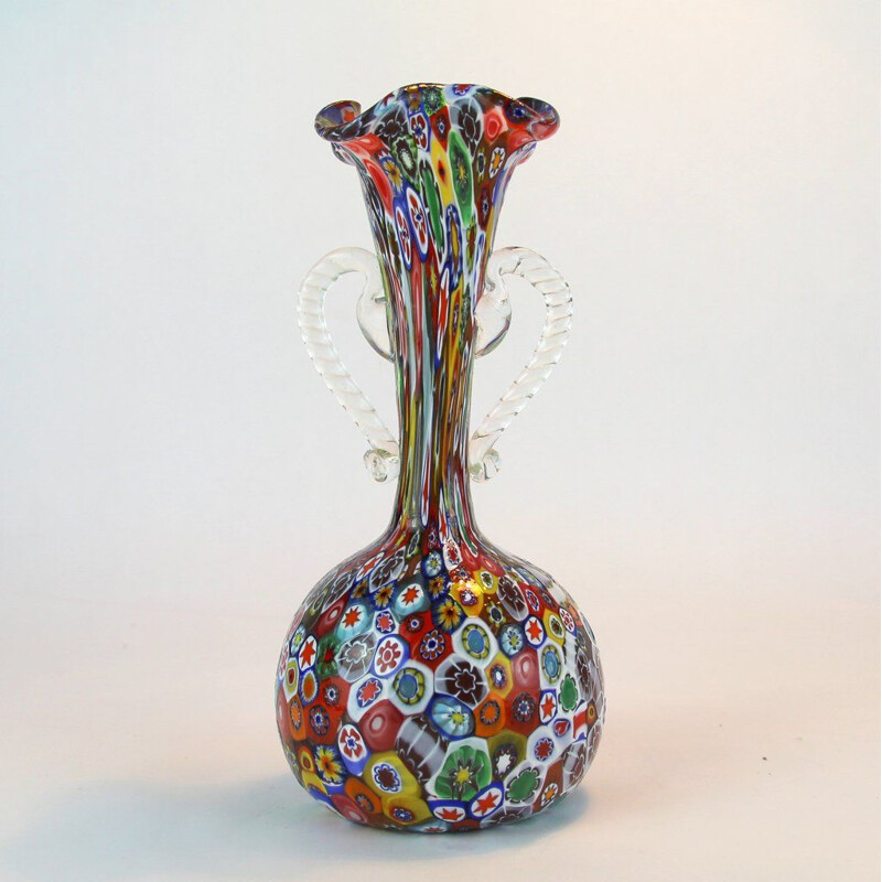 Vase vintage en verre de Murano de Fratelli Toso, 1960