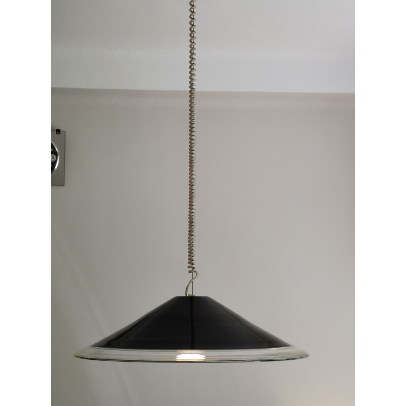 Vintage hanging lamp model Melaina in murano glass by Renato Toso for Italian Leucos 1960