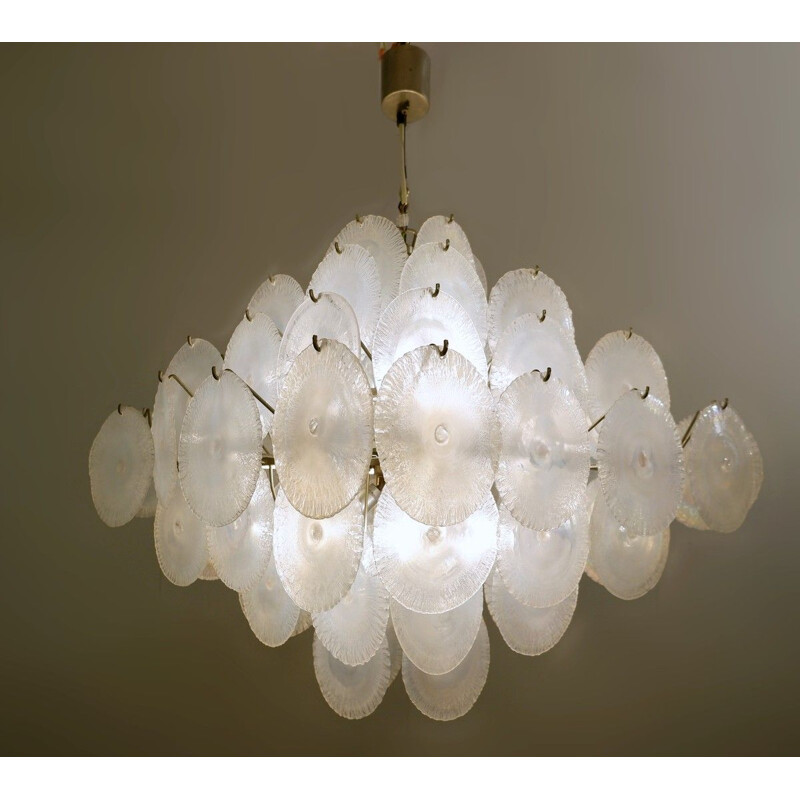 Vintage Nason chandelier with 1960 Murano glass discs