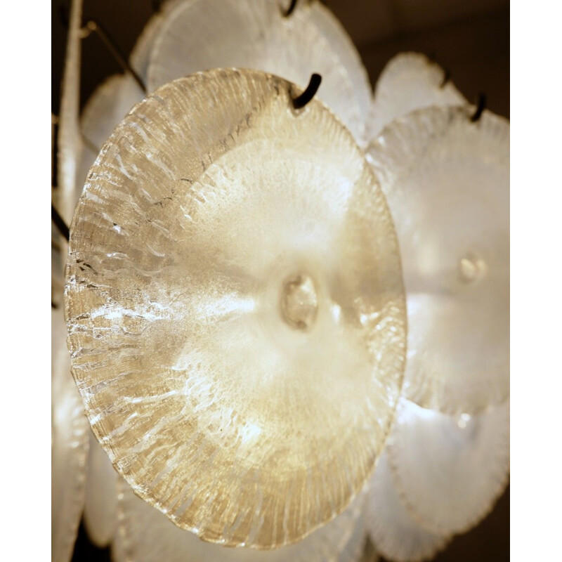 Vintage Nason chandelier with 1960 Murano glass discs