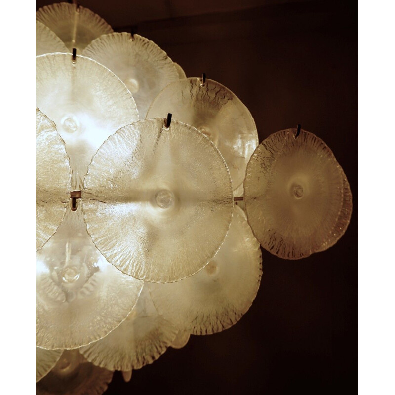 Vintage Nason chandelier with 1960 Murano glass discs