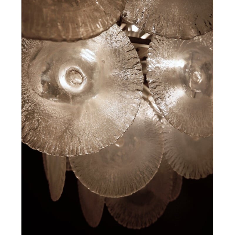 Vintage Nason chandelier with 1960 Murano glass discs