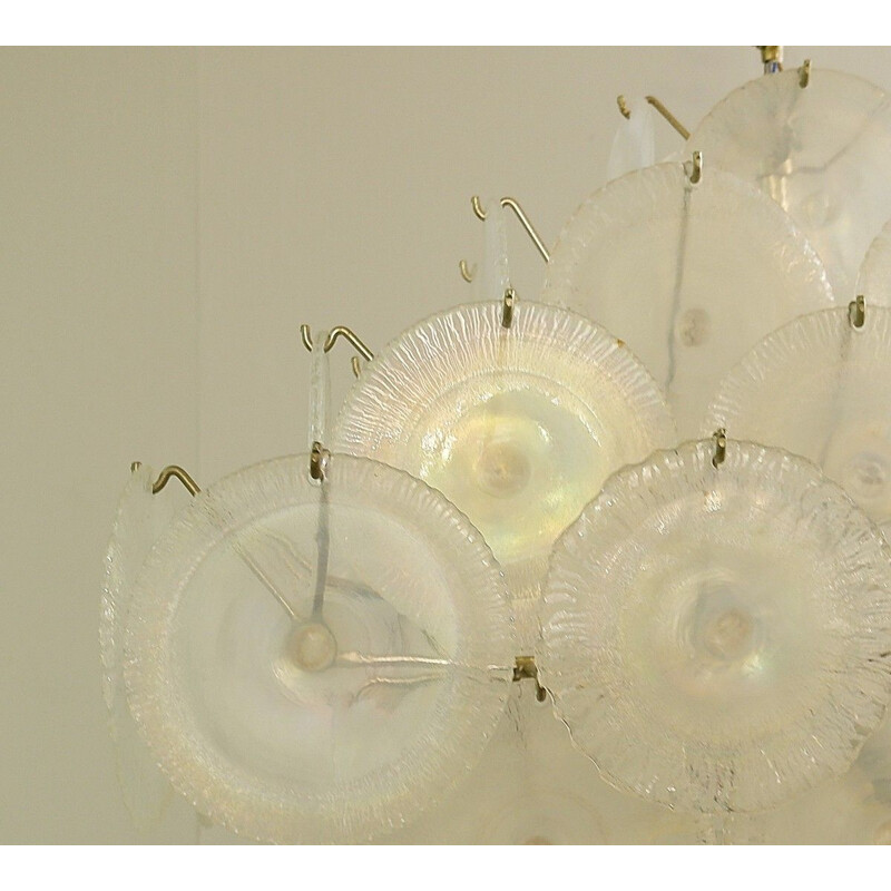 Lustre vintage Nason avec disques en verre de Murano 1960