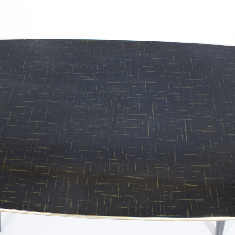 Large vintage coffee table with geometrical pattern,1960