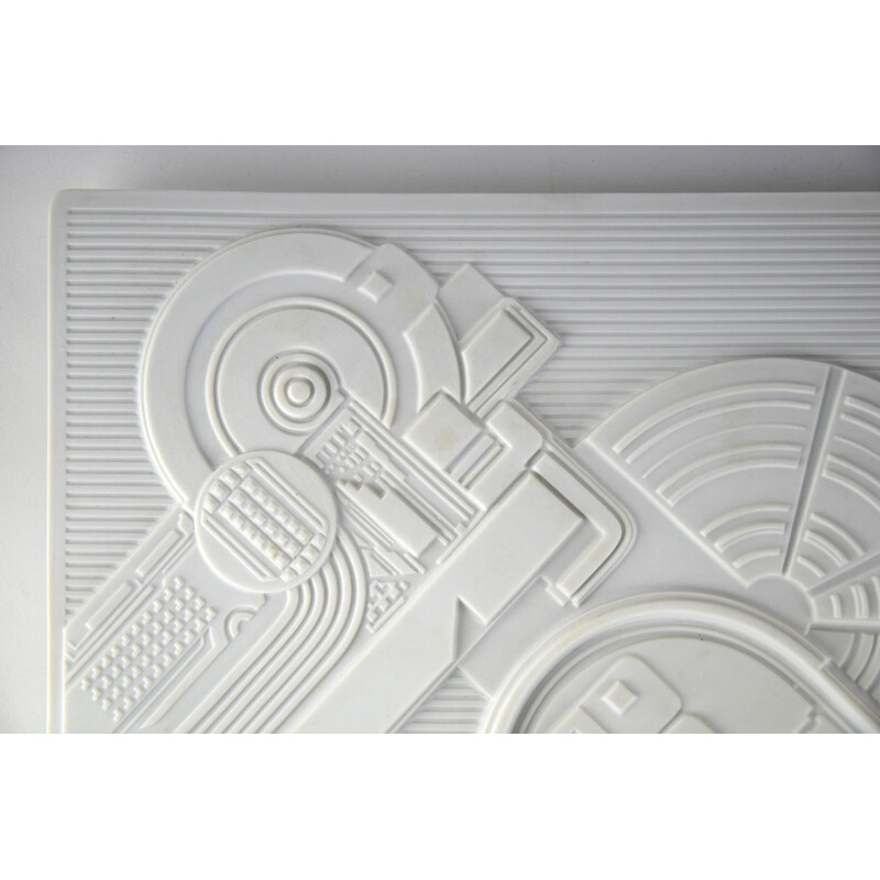 Escultura de pared de porcelana vintage en alto relieve de Eduardo Paolozzi para Rosenthal 1978