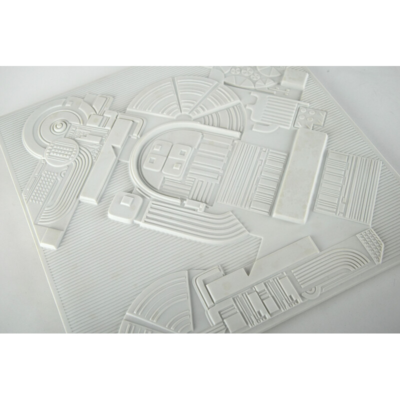 Vintage High Relief Porcelain Wall Sculpture by Eduardo Paolozzi for Rosenthal 1978