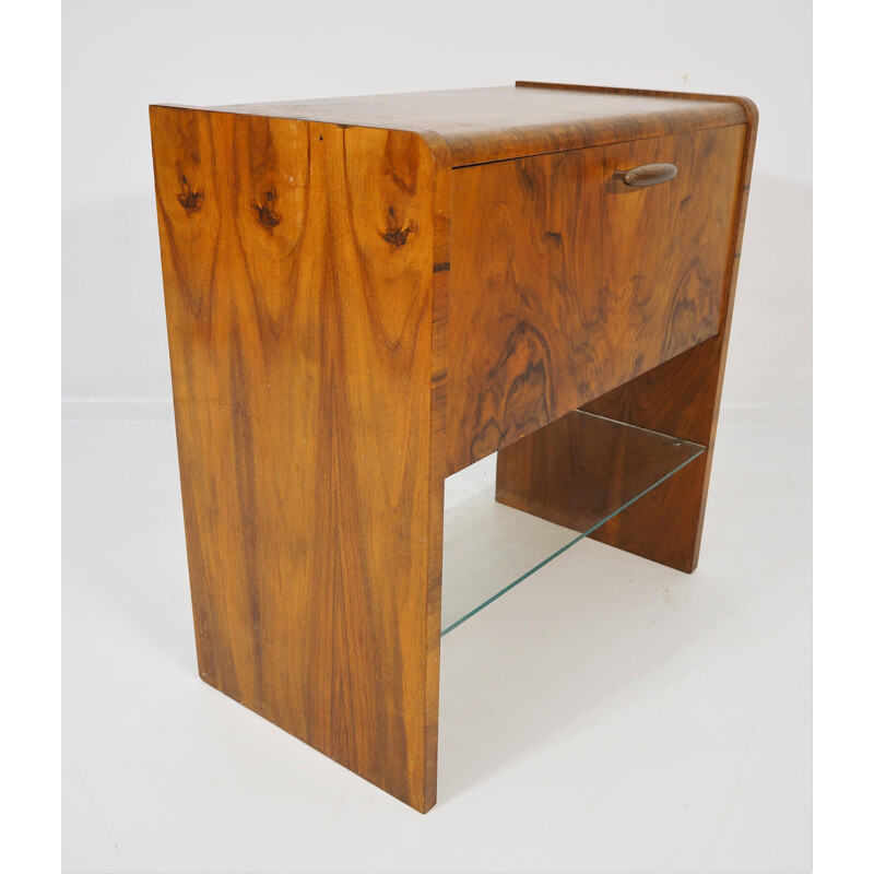 Vintage Walnut Art Deco Cabinet, 1960s