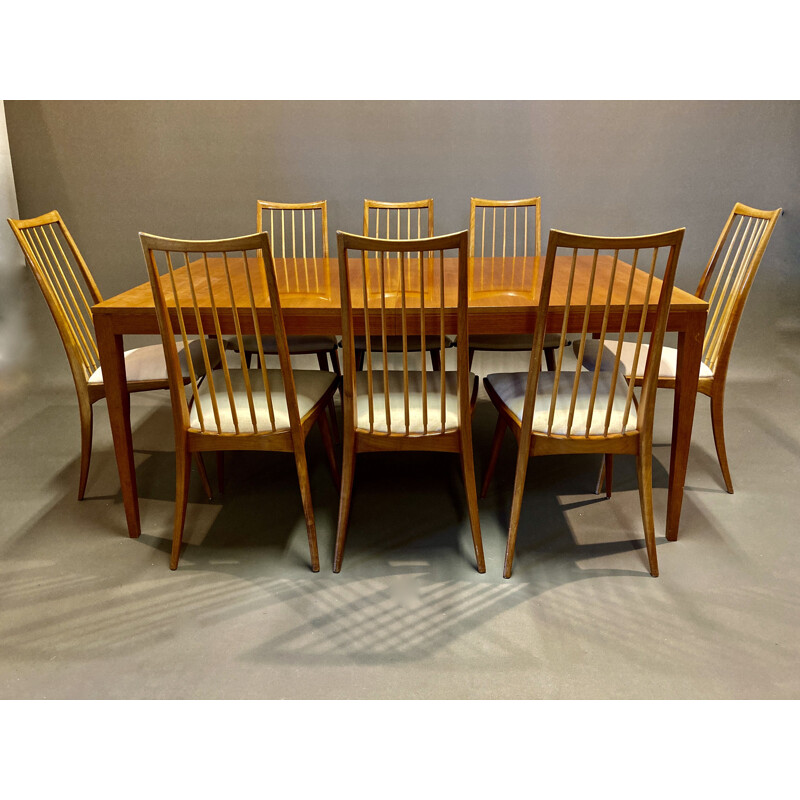 Ensemble table haute et ses 8 chaises vintage scandinave 1950