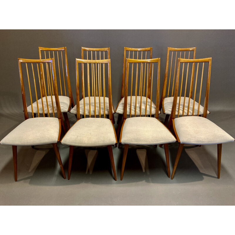 Ensemble table haute et ses 8 chaises vintage scandinave 1950