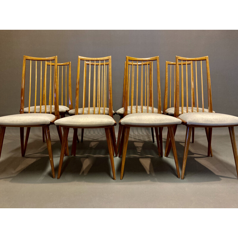 Ensemble table haute et ses 8 chaises vintage scandinave 1950