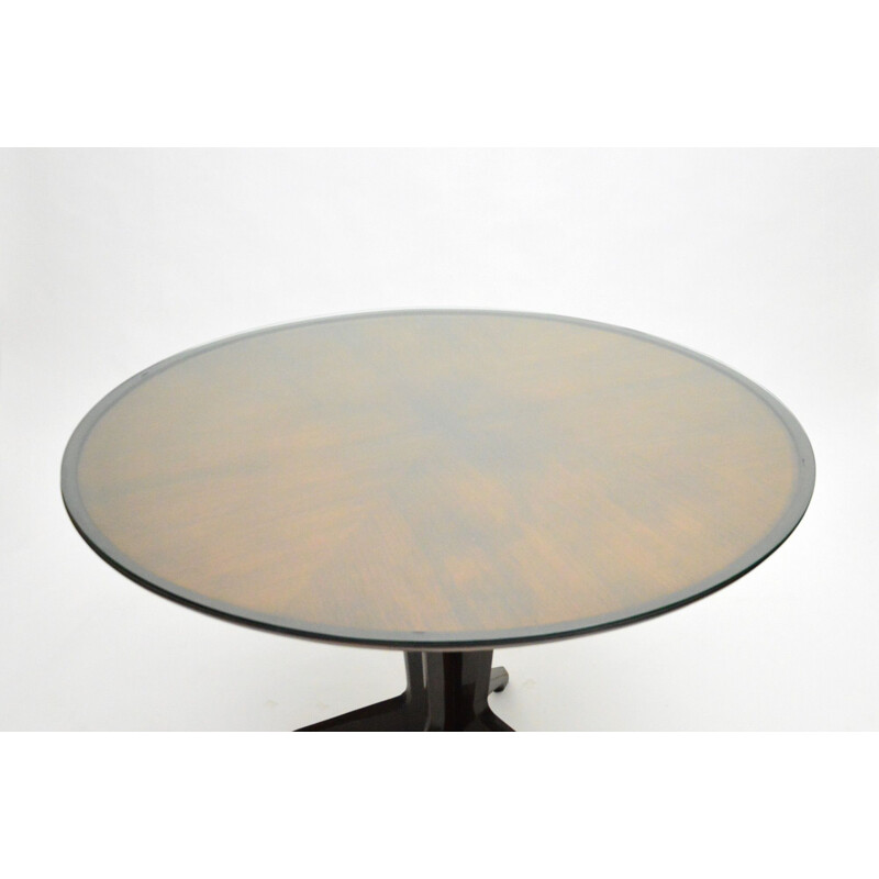 Vintage Extendable Round Table Rosewood Italian 1950s