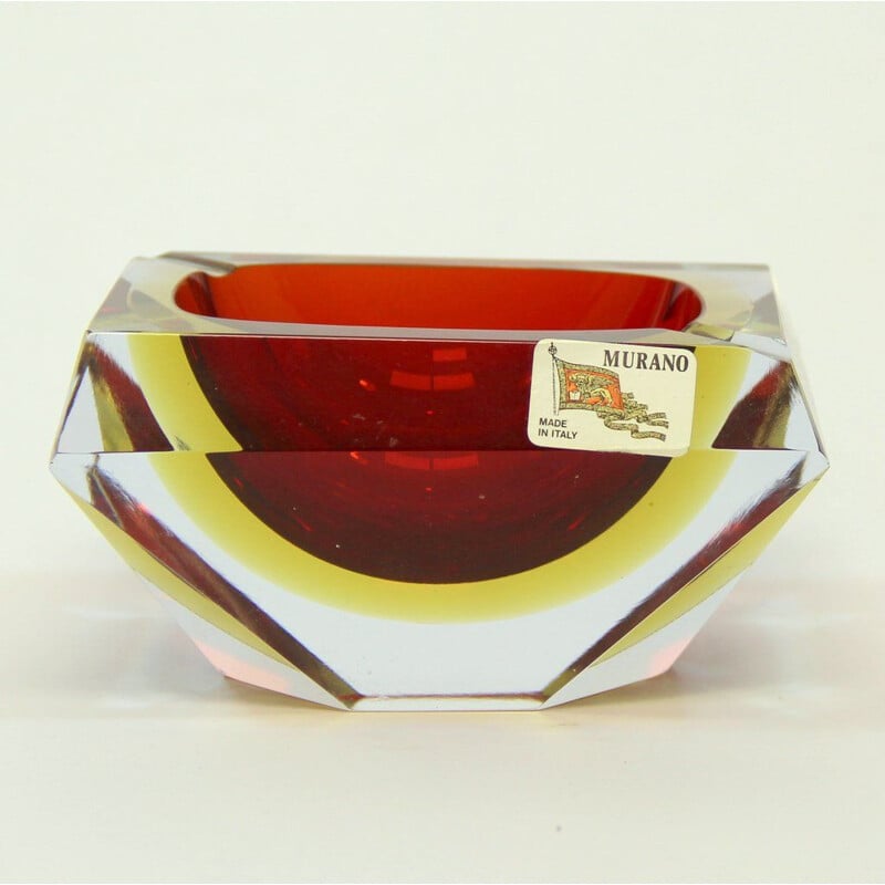 Cenicero vintage de cristal de Murano de Alessandro Mandruzzato, 1960