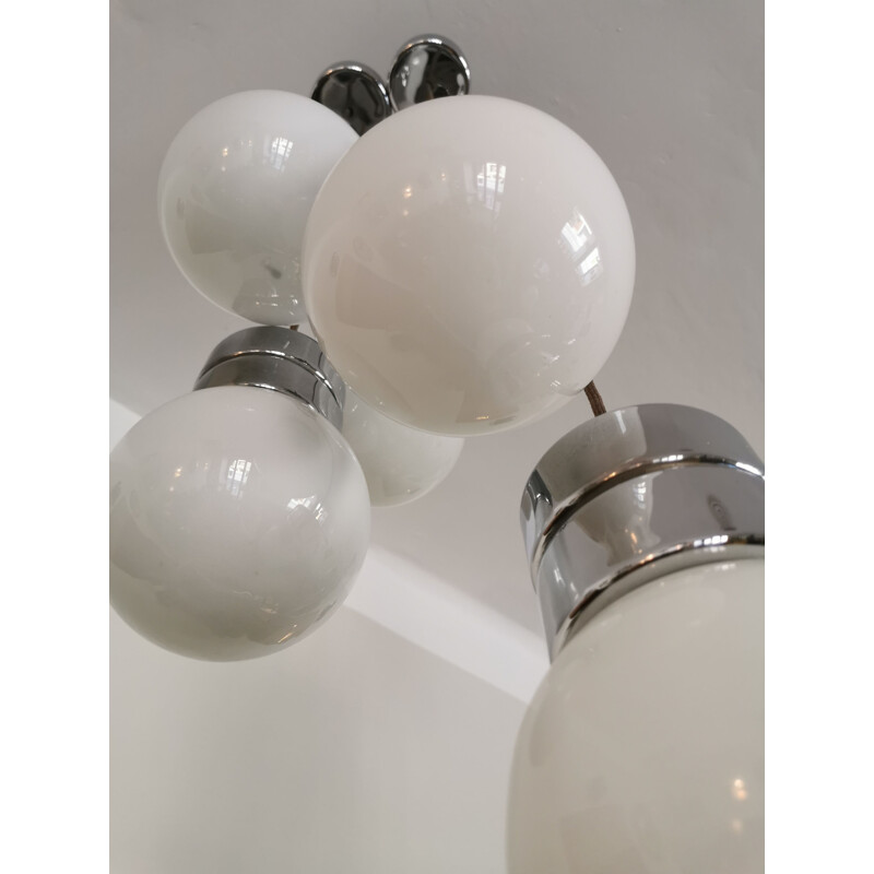 Vintage suspension cascade 6 globes space age 1960