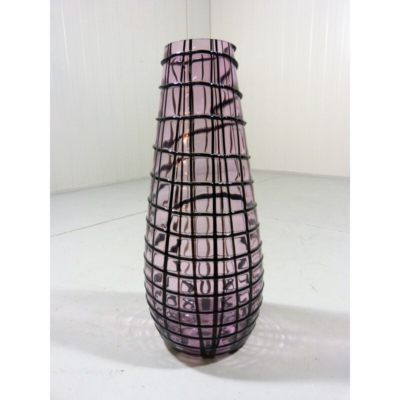 Grand vase vintage en verre Yuba de Paolo Crepac pour Vistosi 2002
