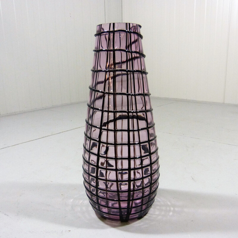 Large vintage  glass vase Yuba by Paolo Crepac for Vistosi 2002