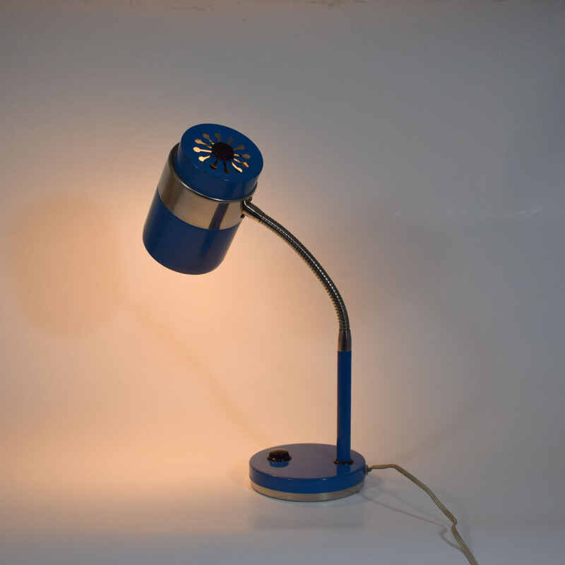 Lampe vintage bleue de bureau 1960