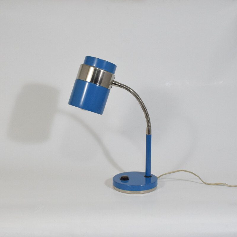 Blaue Vintage-Schreibtischlampe 1960