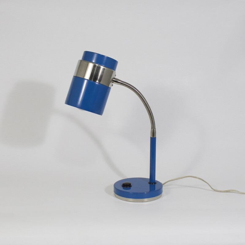 Lámpara de escritorio azul vintage 1960