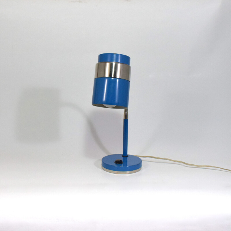 Lampe vintage bleue de bureau 1960