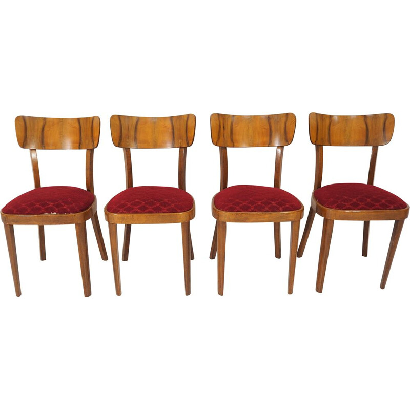 Set of 4 Vintage Art Deco Dining Chairs,  1960