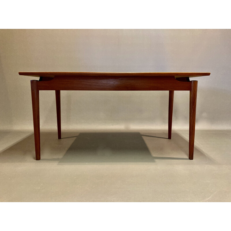 Vintage teak high table Scandinavian 1950