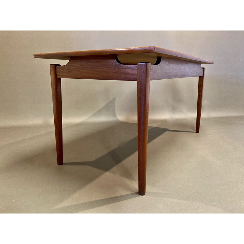 Vintage teak high table Scandinavian 1950