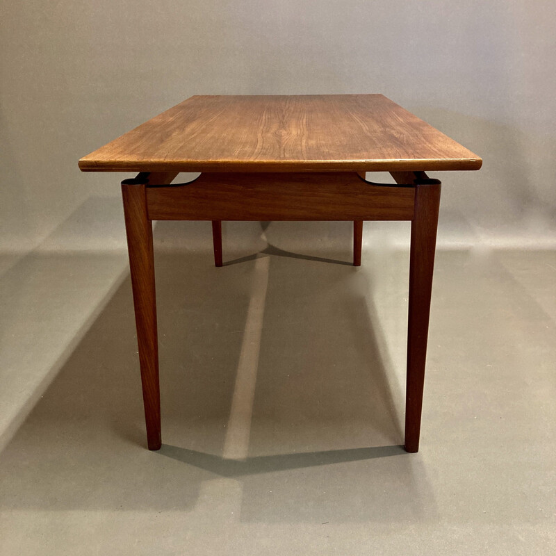 Vintage teak high table Scandinavian 1950