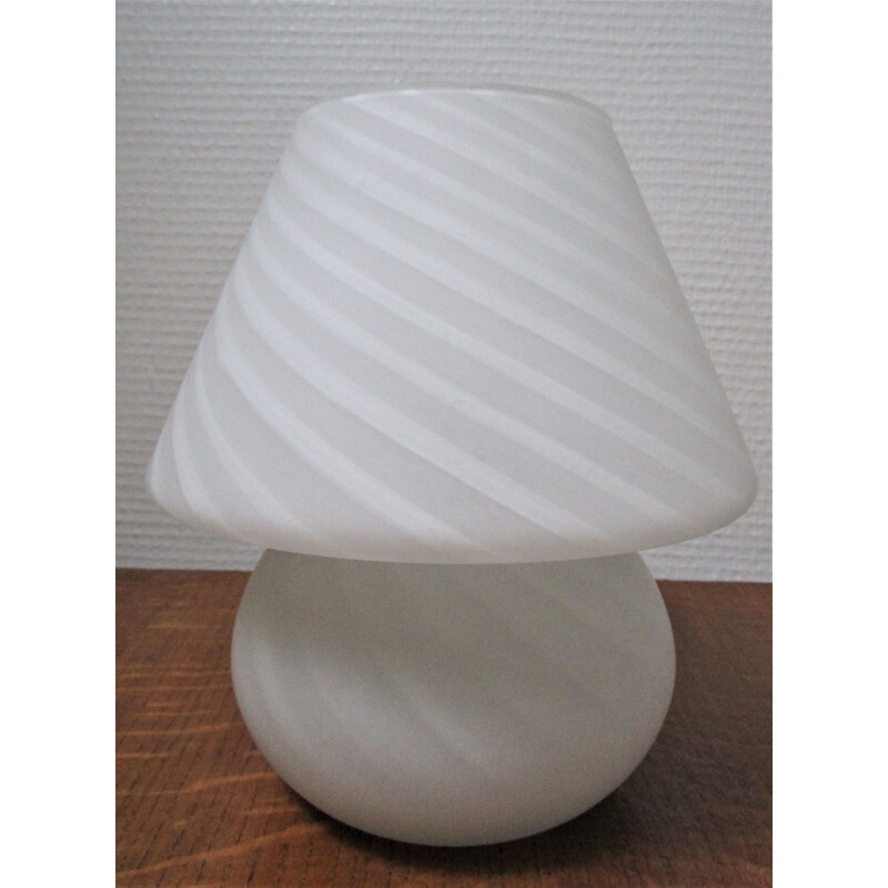 Vintage Mushroom lamp white glass 1970