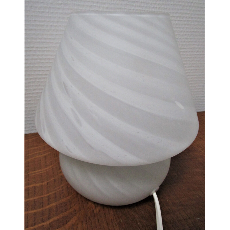 Vintage Mushroom lamp white glass 1970