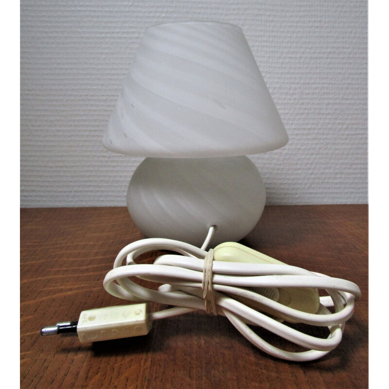 Vintage Mushroom lamp white glass 1970