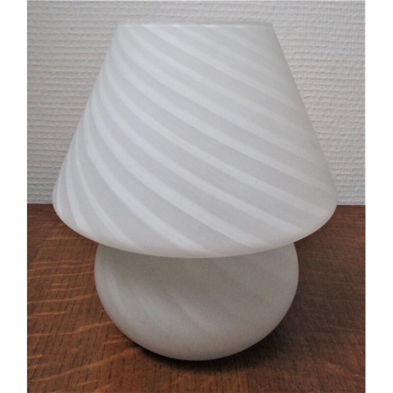 Vintage Mushroom lamp white glass 1970