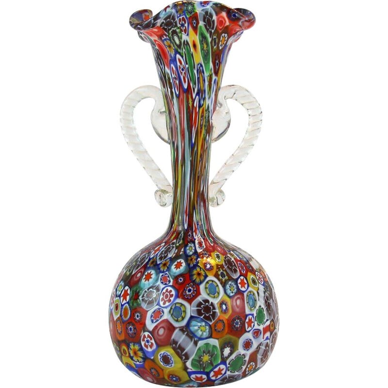 Vase vintage en verre de Murano de Fratelli Toso, 1960