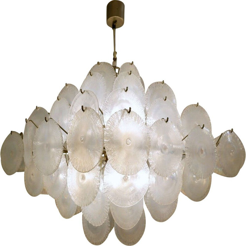 Vintage Nason chandelier with 1960 Murano glass discs