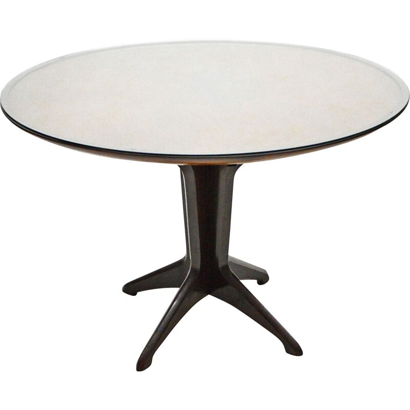 Table ronde extensible Vintage Italienne ne palissandre 1950s