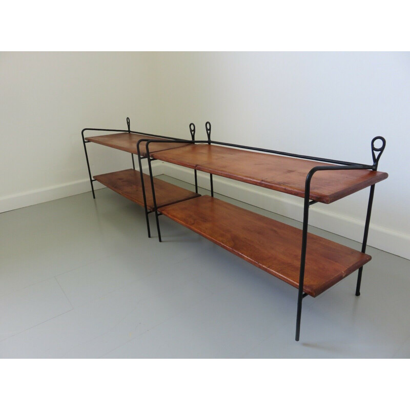 Vintage scandinavian hanging shelf 1960