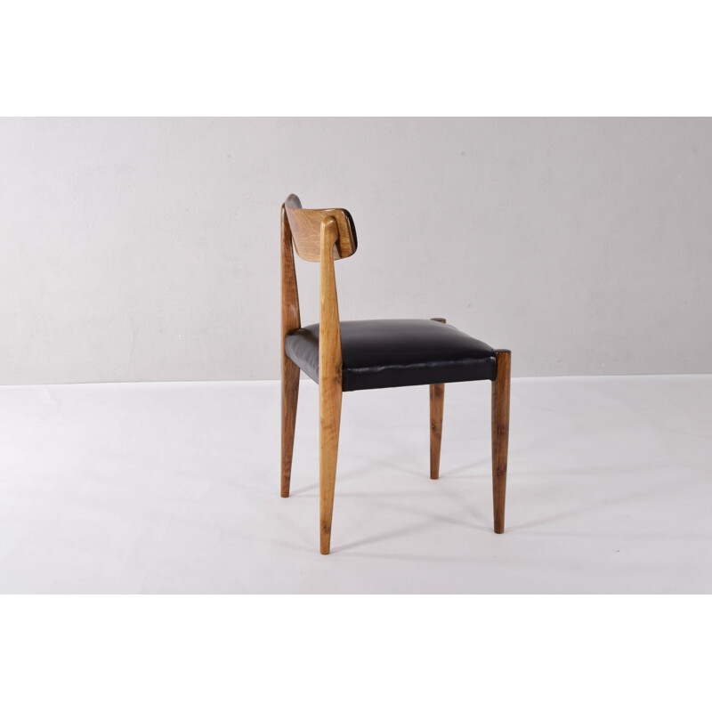 Ensemble de 4 chaises vintage en chêne danois scandinave 1950