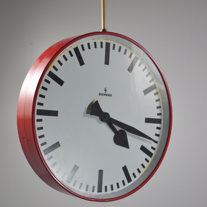 Vintage double-sided clock, Siemens