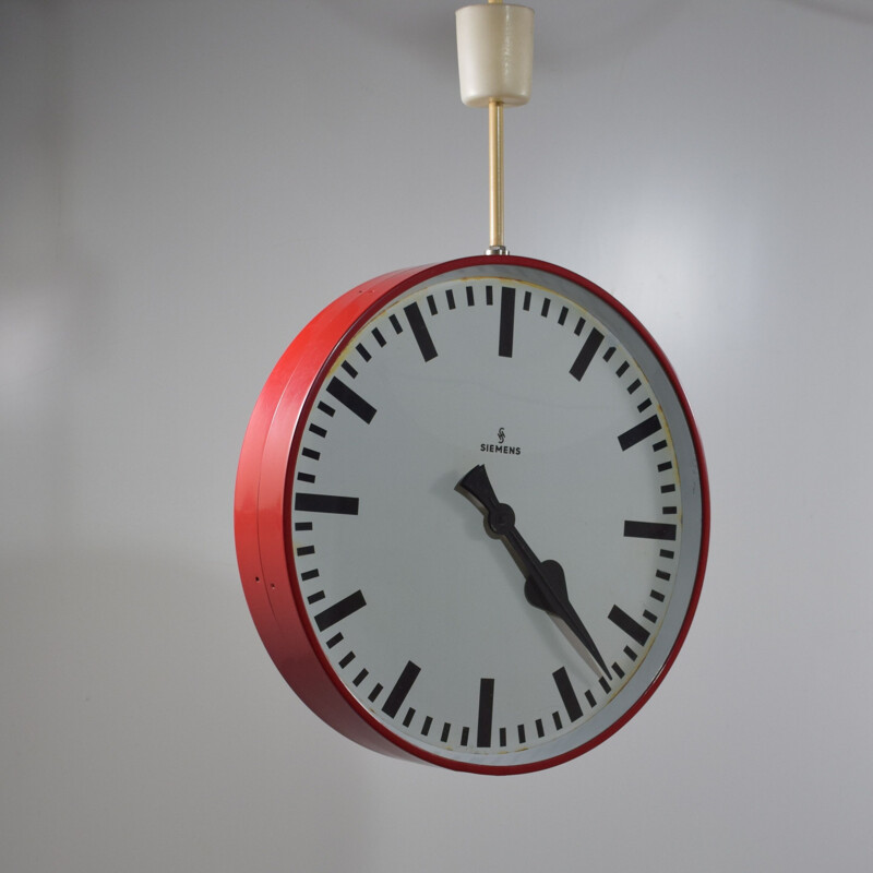 Vintage double-sided clock, Siemens