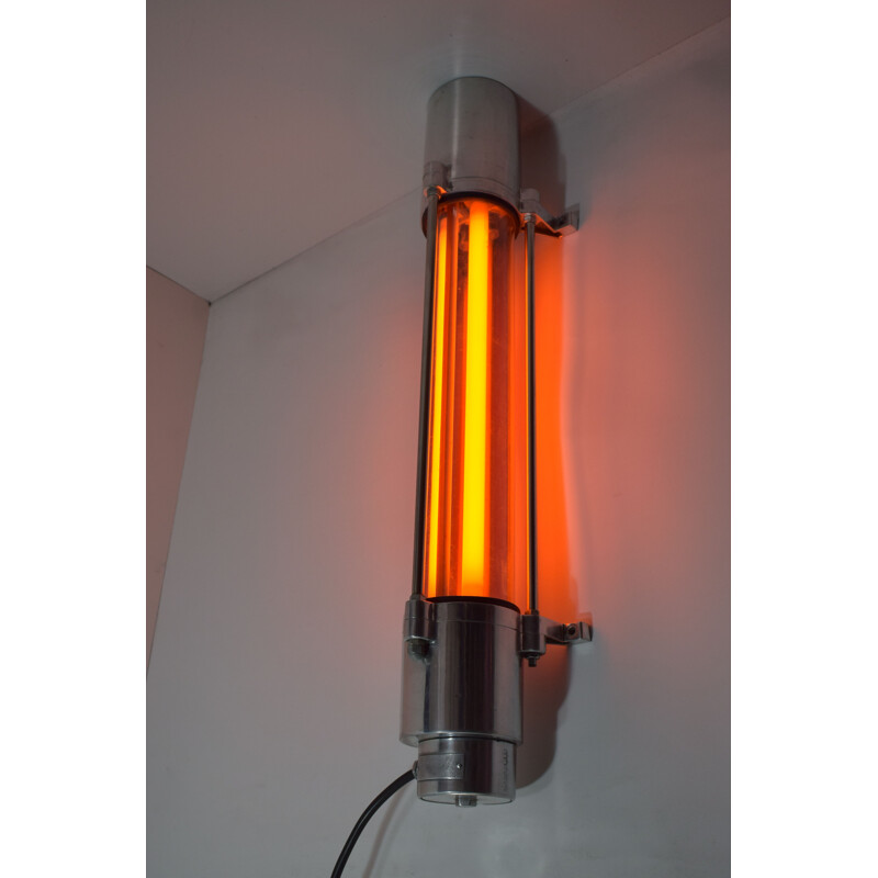 Lámpara industrial vintage de pared o techo de Paul Mrosek