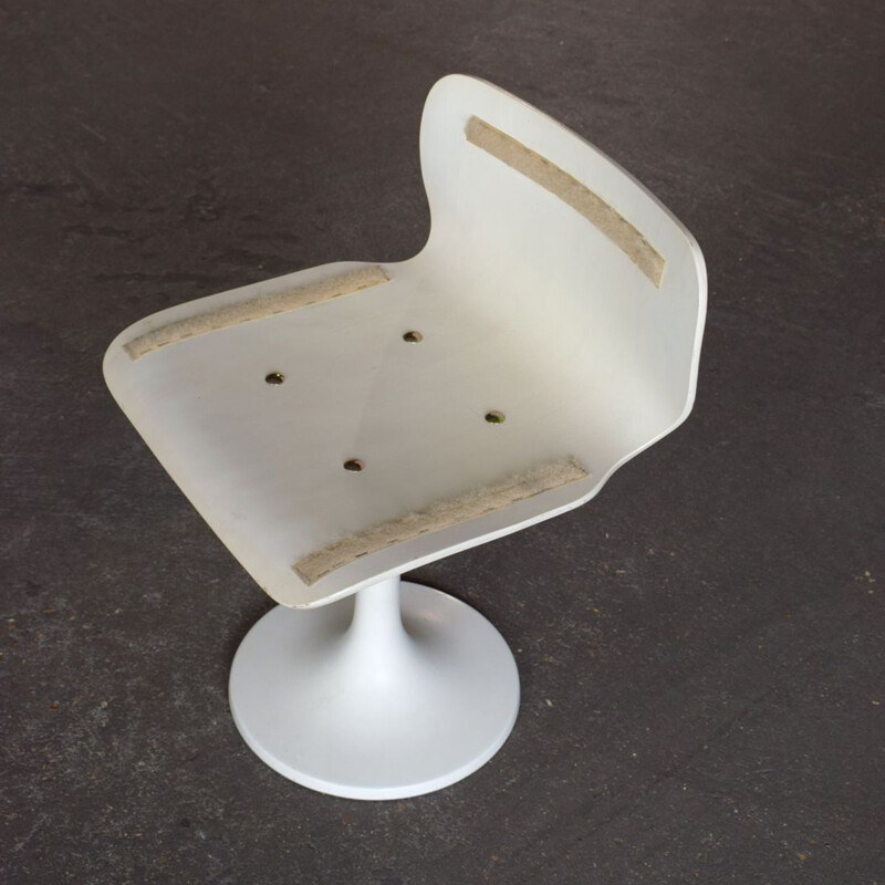 Chaise vintage Tabouret tournant  pied tulipe 1960