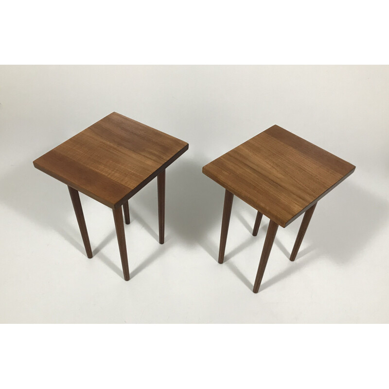 Pair of Vintage Teak Tables by Finn Juhl, France and Son, 1960