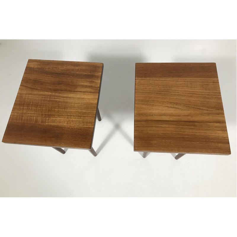 Pair of Vintage Teak Tables by Finn Juhl, France and Son, 1960