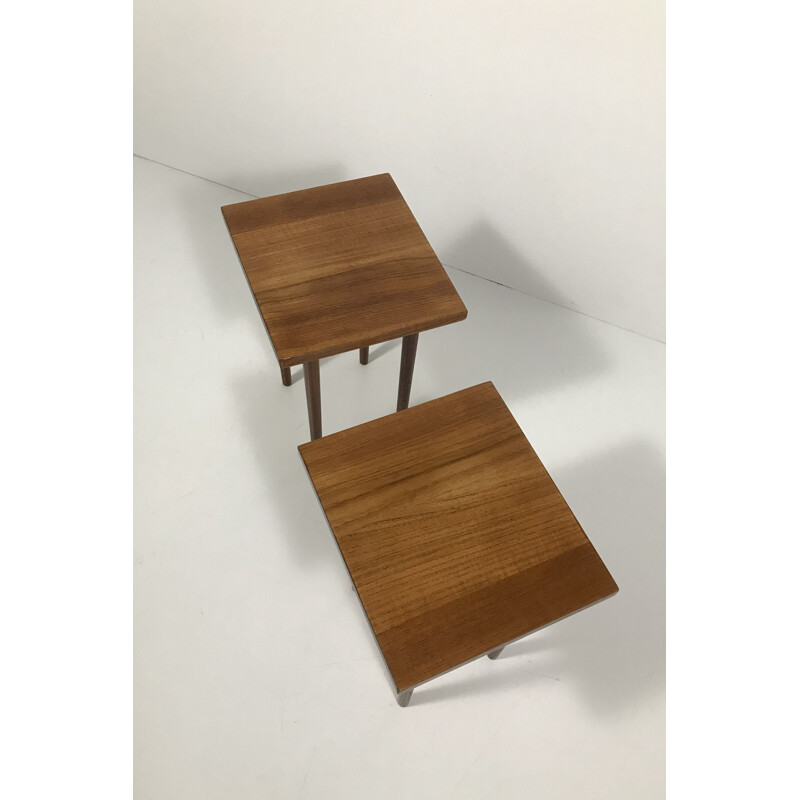 Pair of Vintage Teak Tables by Finn Juhl, France and Son, 1960