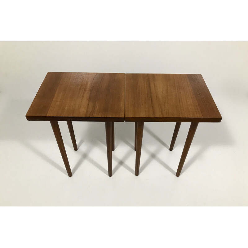 Pair of Vintage Teak Tables by Finn Juhl, France and Son, 1960