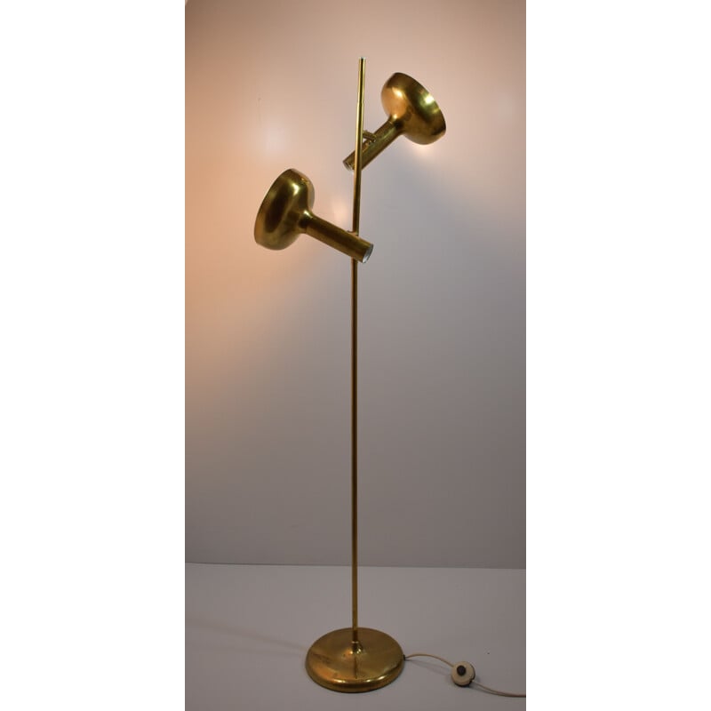 Lampadaire vintage en laiton de Koch-&-Lowy pour OMI de 1960