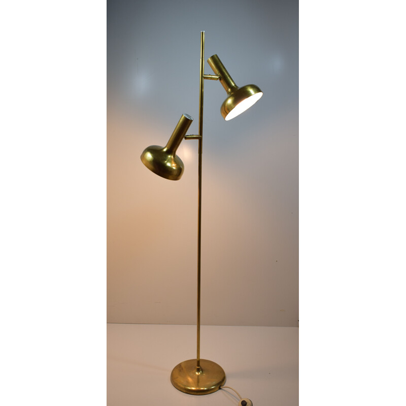 Vintage brass floor lamp by Koch-& Lowy for OMI from 1960