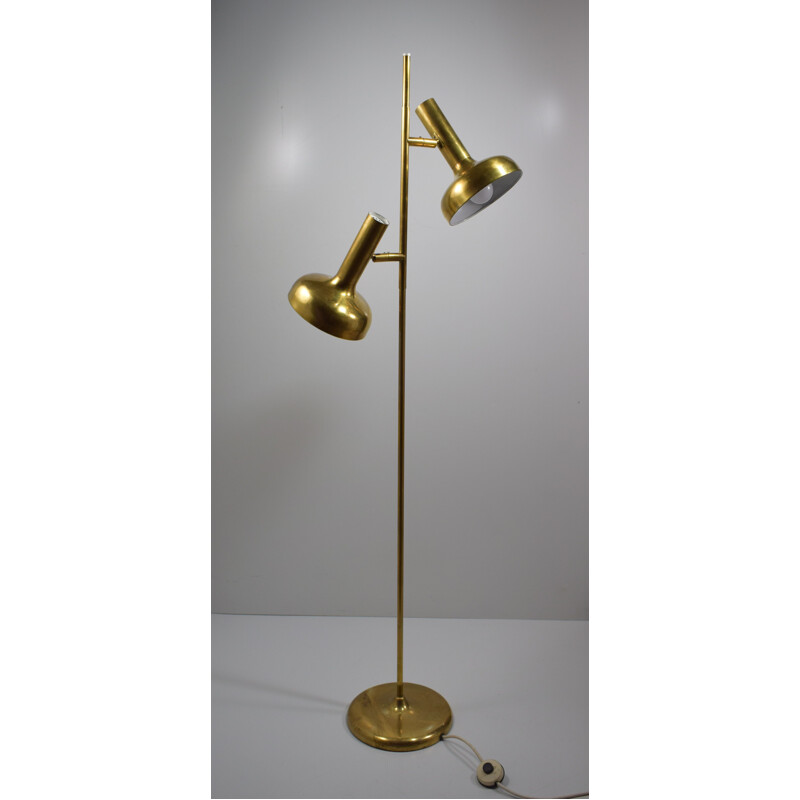 Vintage brass floor lamp by Koch-& Lowy for OMI from 1960