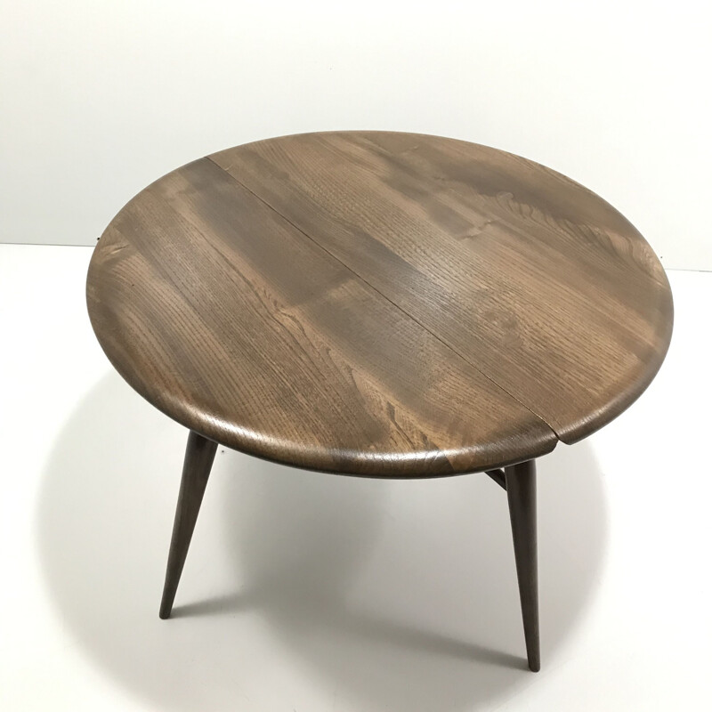 Vintage folding coffee table by Lucian Ercolani for Ercol, elm, 1960