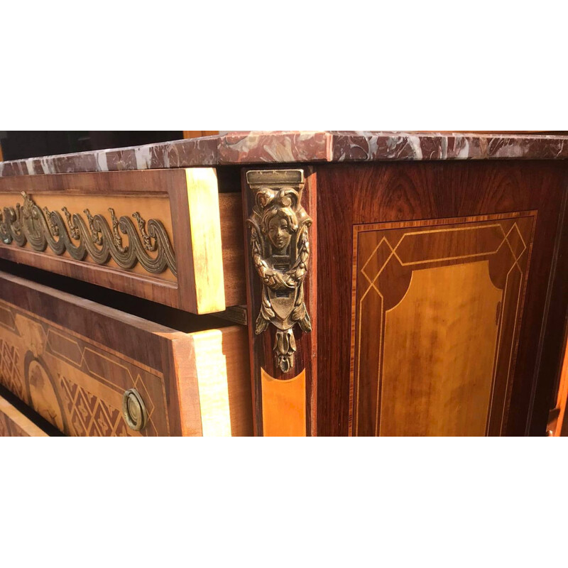 Vintage Chest of Drawers with Marble Top 