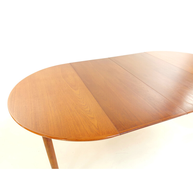 Vintage Teak Extending Dining Table Mid Century Danish Bernhard Pedersen